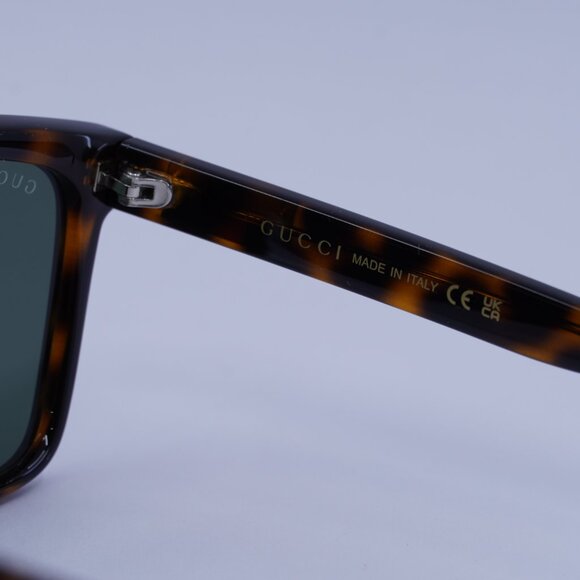 Gucci GG0748S 003 Sunglasses Havana Square Frame, Green Lenses - Picture 8 of 10